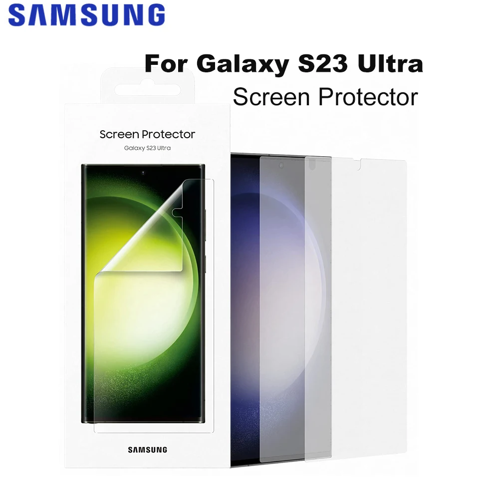 

2PCS For Samsung Galaxy S23 Ultra Phone Screen Protector film front liquid Crystal Protection Film genuine EF-US918CTEG