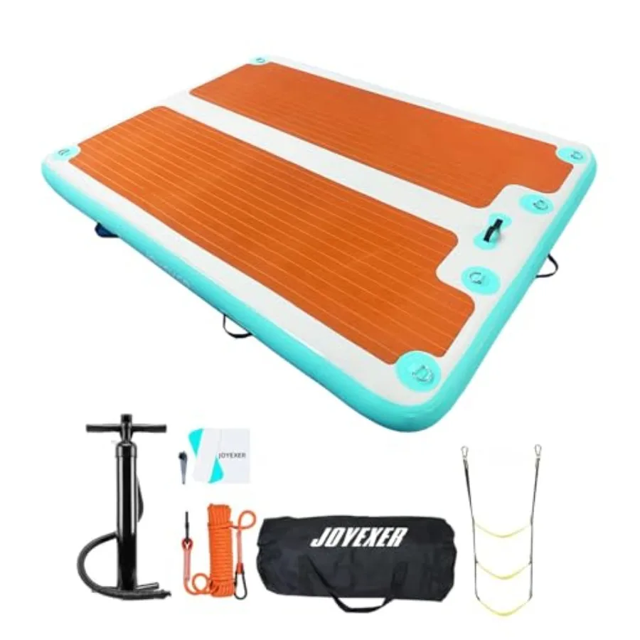 

Inflatable Floating Dock 5ft 8ft 10ft Air Dock Platform Island Raft Mat with Rope Ladder Non-Slip Surface for Lakes Beach Ocean