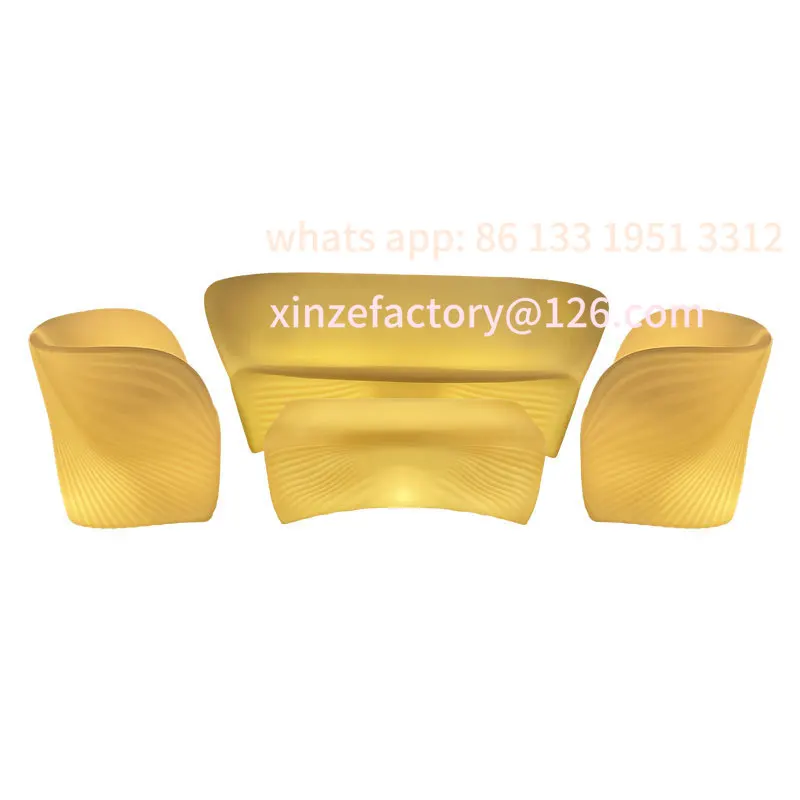 

Luminous shell sofa coffee table combination outdoor open-air courtyard waterproof entertainment leisure bar clear bar KTV table