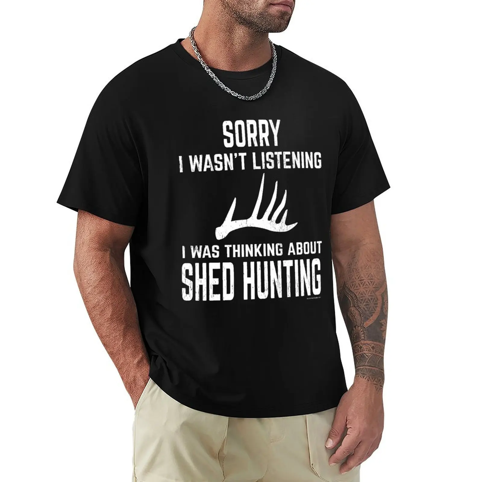 

Whitetail Deer Antler Shed Hunting - Funny T-Shirt funny meme t-shirts Short sleeve tee graphic tee shirt mens vintage t shirts
