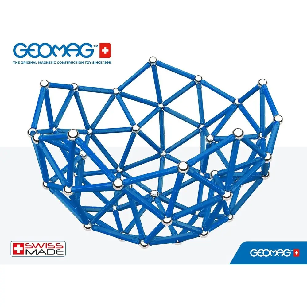 Magneti STEM blu Geomag 248pz su misura per bambini 8+: set da costruzione in plastica riciclata