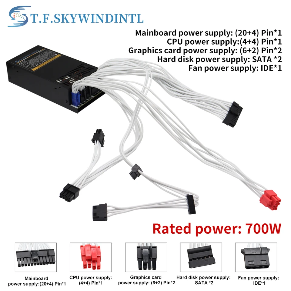 T.F.SKYWINDINTL Mini 1U Flex Active PFC PC Computer Power Supply