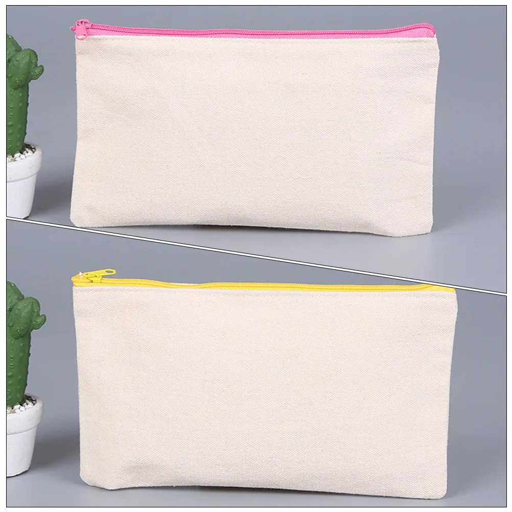 6 قطعة لتقوم بها بنفسك حقيبة أقلام قماش فارغة حقيبة أقلام رصاص صنعة بديعة السلس سستة المحمولة منظم قرطاسية للطلاب