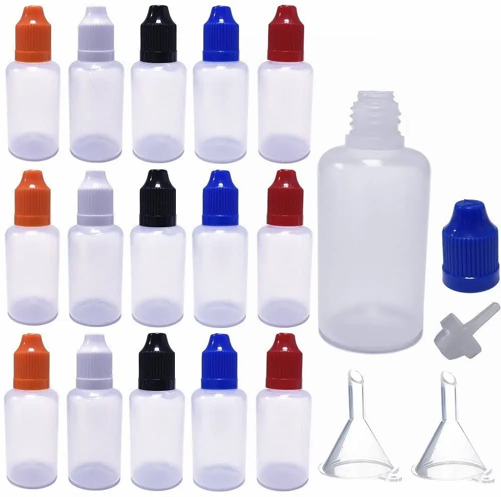 30Pcs 3ml 5ml 10ml 15ml 20ml 30ml 50ml 100ml 120ml LDPE Plastic Squeezable Dropper Bottle Lotion Bottle Pigment Coloring Bottles