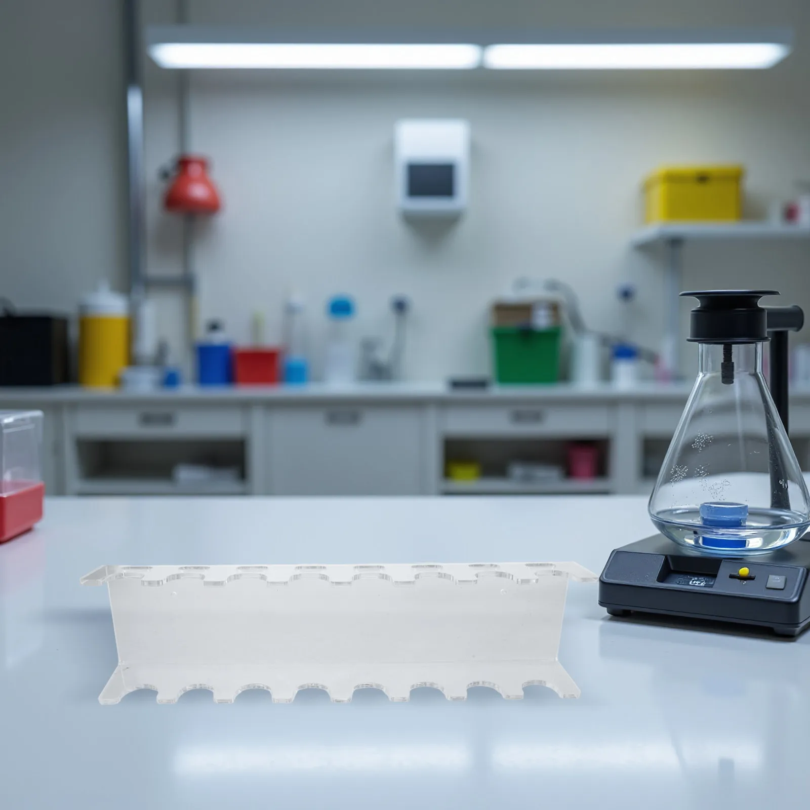 Pipette Rack Laboratory Wall Holder 8 Slots Hanging Stand Space-Saving Organizer Lab Equipment Storage Solution