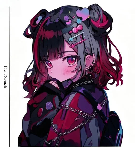 Gothic Anime Girl Vinyl Decal 16cm Waterproof Sticker for Car Motorcycle Laptop Otaku Decor Window Body Bumper