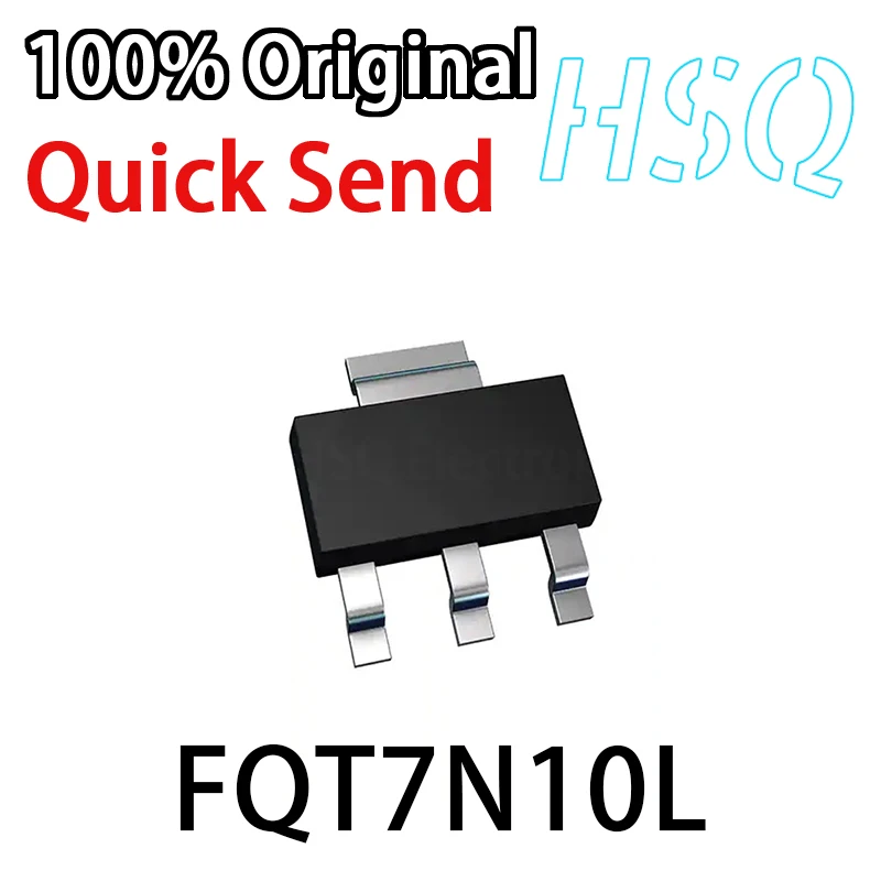 

10PCS FQT7N10L FQT7N10 MOS FET N Channel 100V 1.7A Patch SOT-223 7N10L New Spot