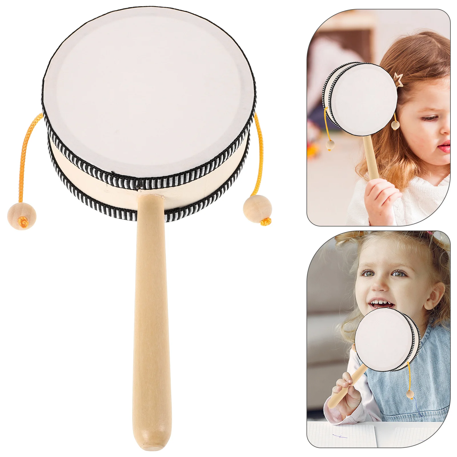 

Hand Wave Drum Chinese Traditional Percussion Crank Kid Toy Cloth Baby Children's Drums