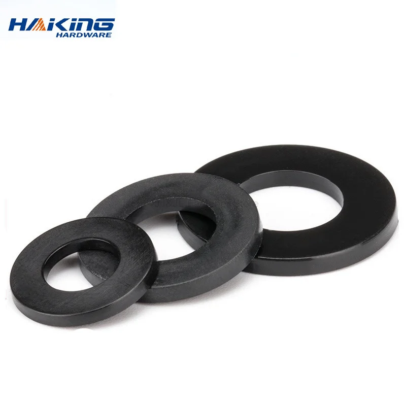 M2 M2.5 M3 M4 M5 M6 M8 M10 M12 M14 M16 M18 M20 White Black Nylon Plastic Flat Washer Plane Spacer Insulation Seals Gasket Ring