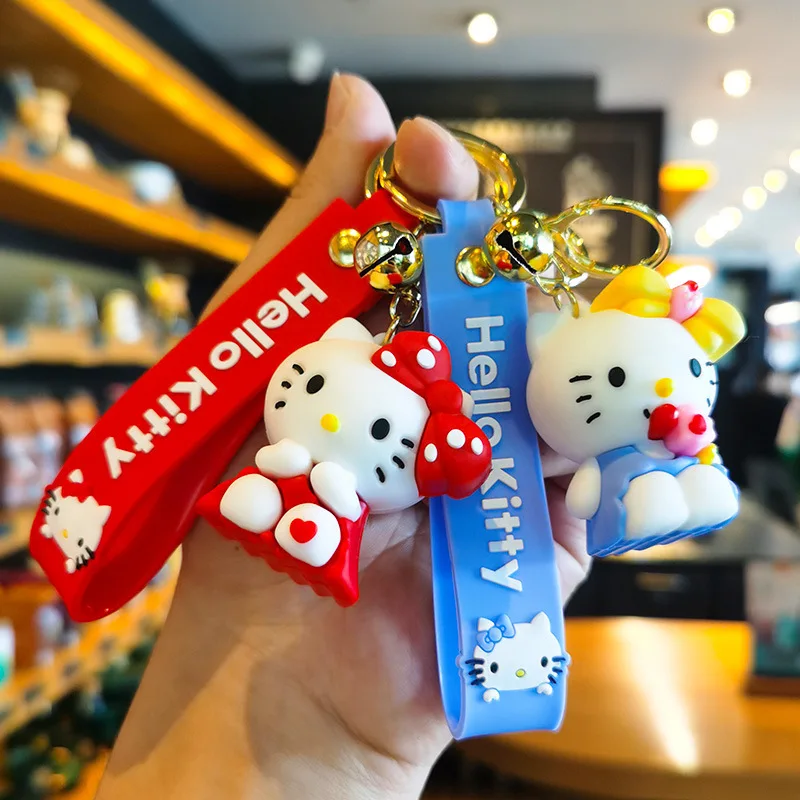 

Cartoon Bowknot Sanrio Keychain Creative Kt Cat Doll Exquisite Qixi Gift Car Key Ring Cute Personalized Gifts Fashion