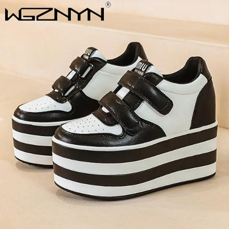 

2024 Autumn High quality Synthetic Genuine Leather Boot Ankle Women Cowboy 12cm Platform Wedge High Brand Chunky Sneaker Shoes