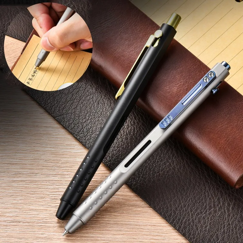 Titanium Alloy Business Signature Pen Portable Writing Pen Black Color G5 Refill Outdoor Tools Gift for Men Father Student