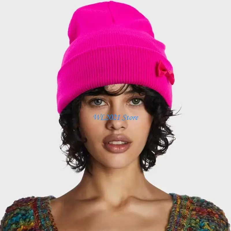 

G5GC Woman/Girls Bowknot Beanie Cap Winter Autumn Hats Warmer Bonnet Knitted