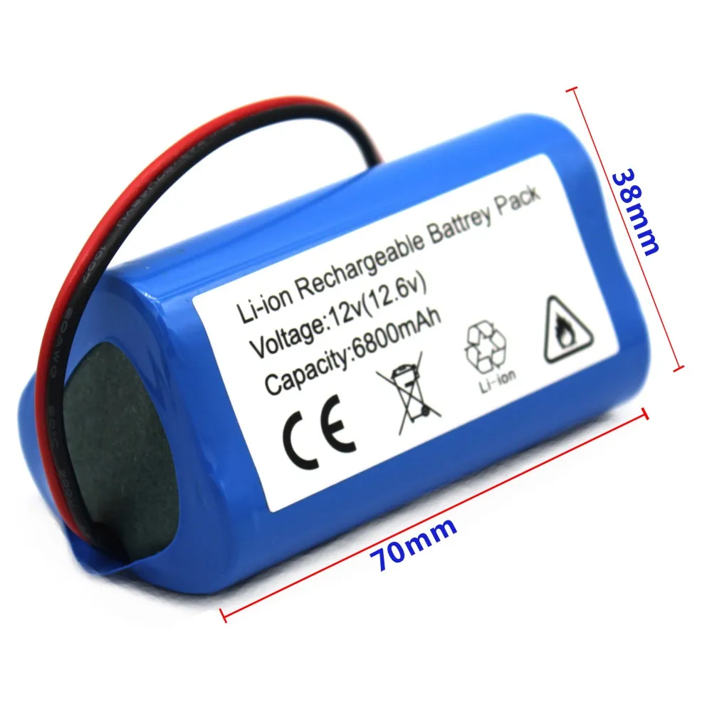 New 12V 18650 Lithium Battery Pack 3S1P 6800mAh Built-in BMS for Bluetooth Speaker Flashlight. GPS Fascia Gun