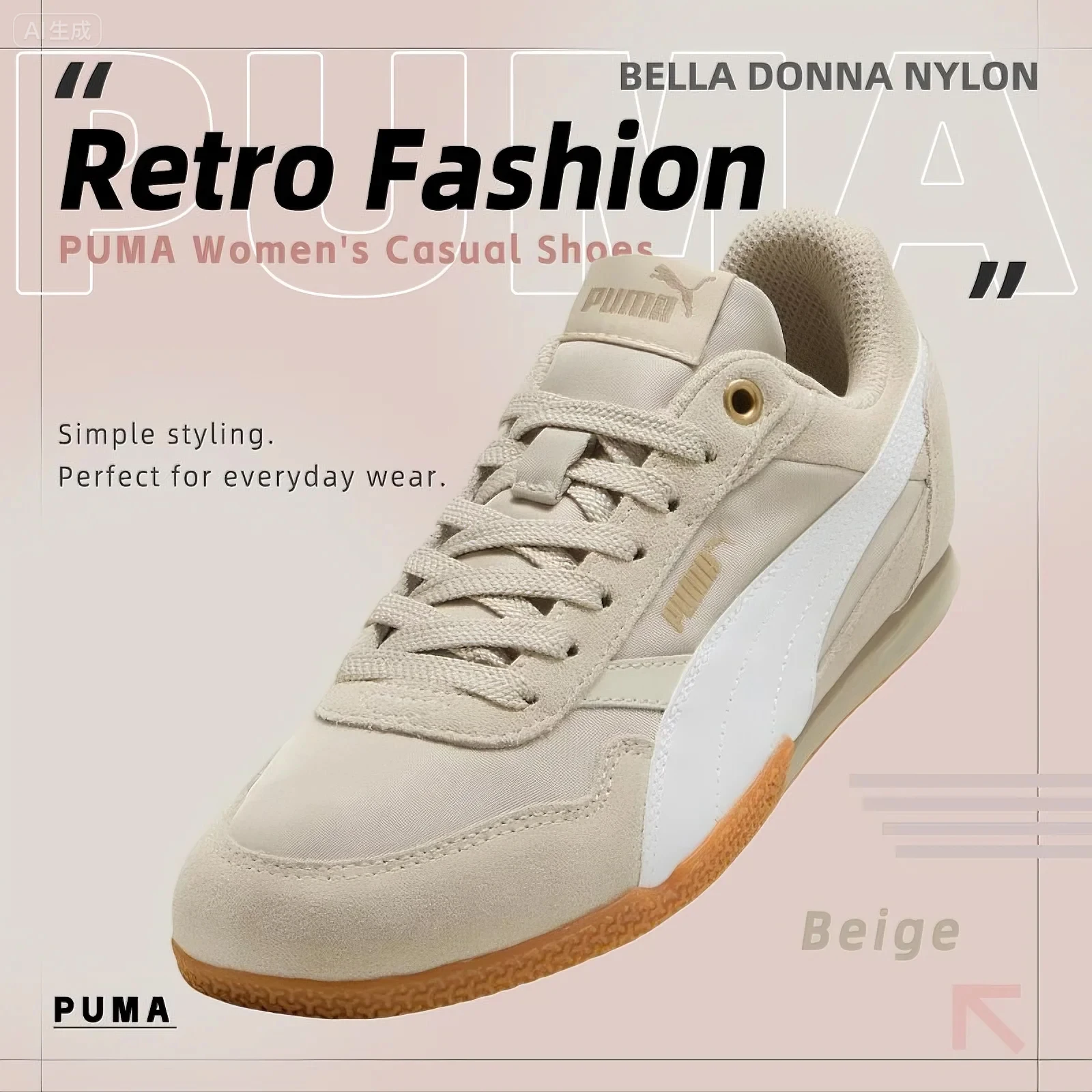 

Puma Bella Donna Nylon Sneakers Are Lightweight and Breathable Women's Daily Casual Shoes 403554-05