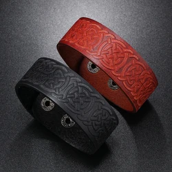 New design simple embossed pattern vintage cowhide bracelet