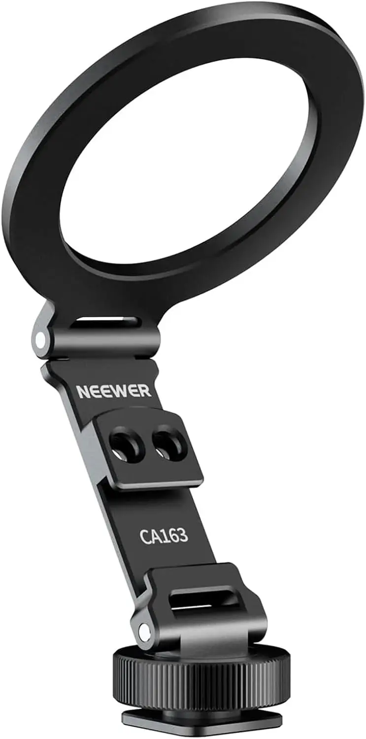 

Magnetic Tripod Phone Mount with Cold Shoe Adapter, Lightweight Aluminum Holder for Camera and Video Recording