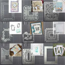 Flower Frame Metal Cutting Dies DIY Scrapbooking Album Paper Card Template Mold Embossing Craft Decoration