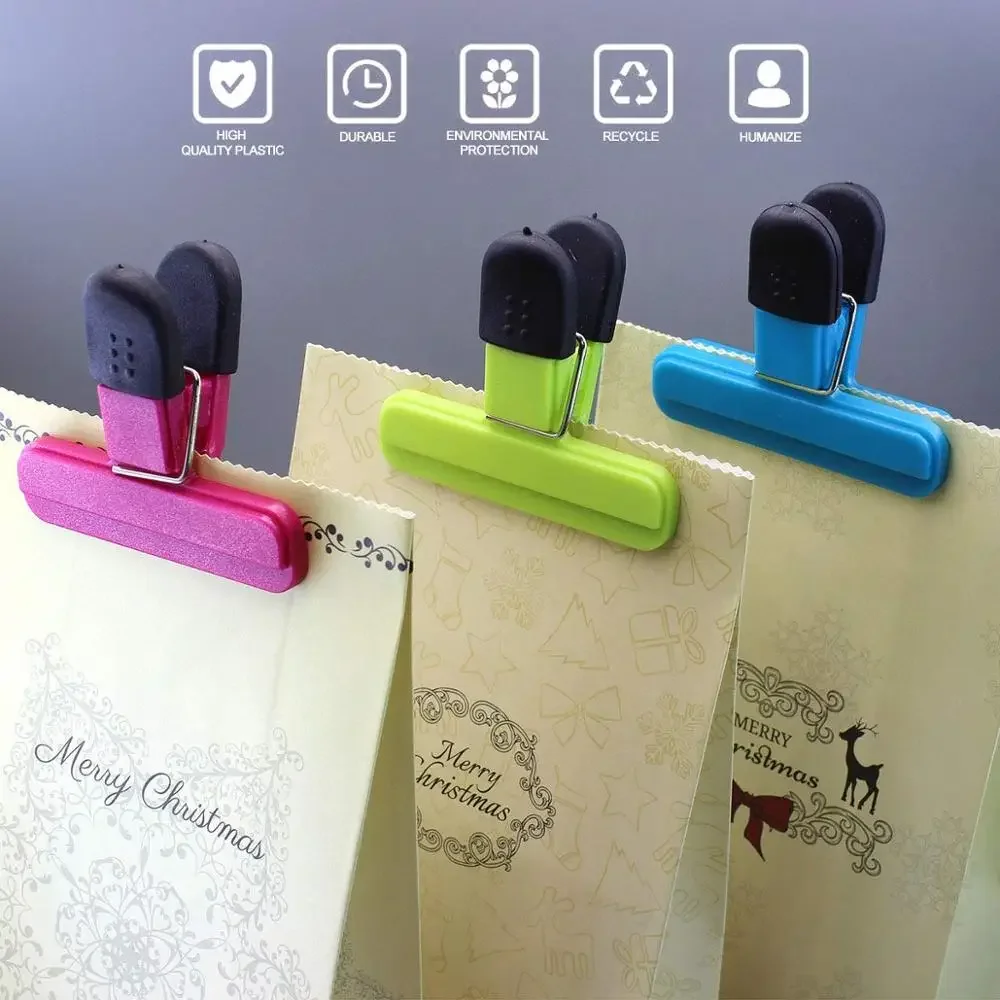 6pcs ABS Food Sealing Bag Clip Fresh Moisture-proof Snack Potato Chips Postcard Sealing Clip Household Kitchen Gadgets