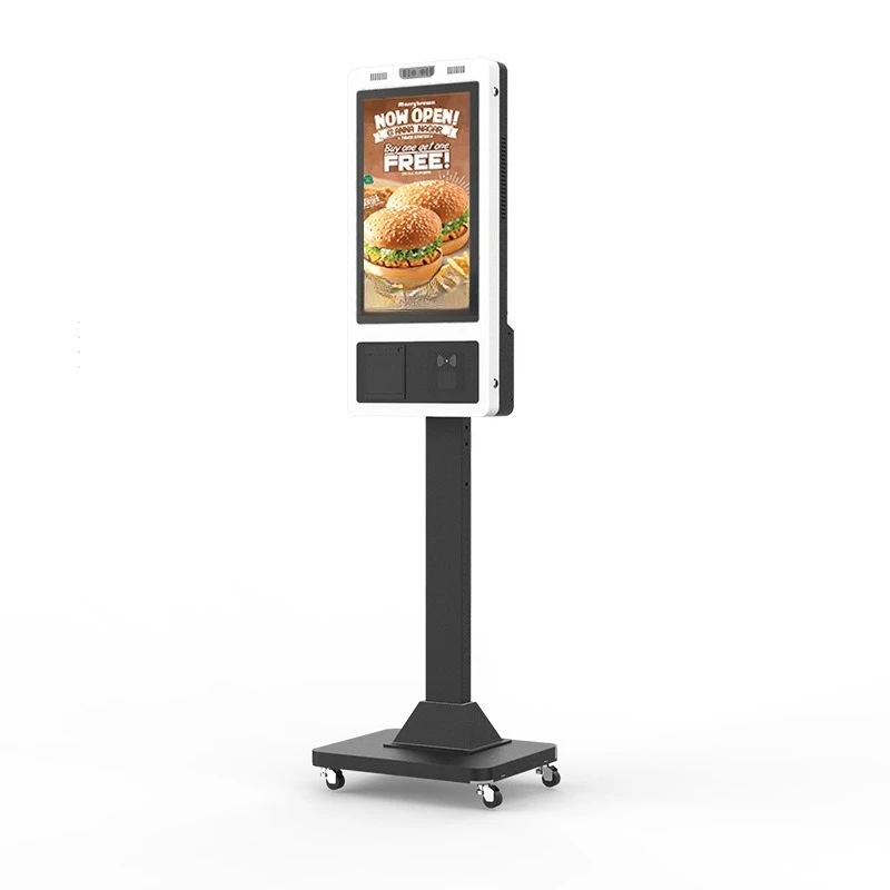 Multi-language vertical restaurant self-service ordering machine, self-service cash register scanning code all-in-one machine