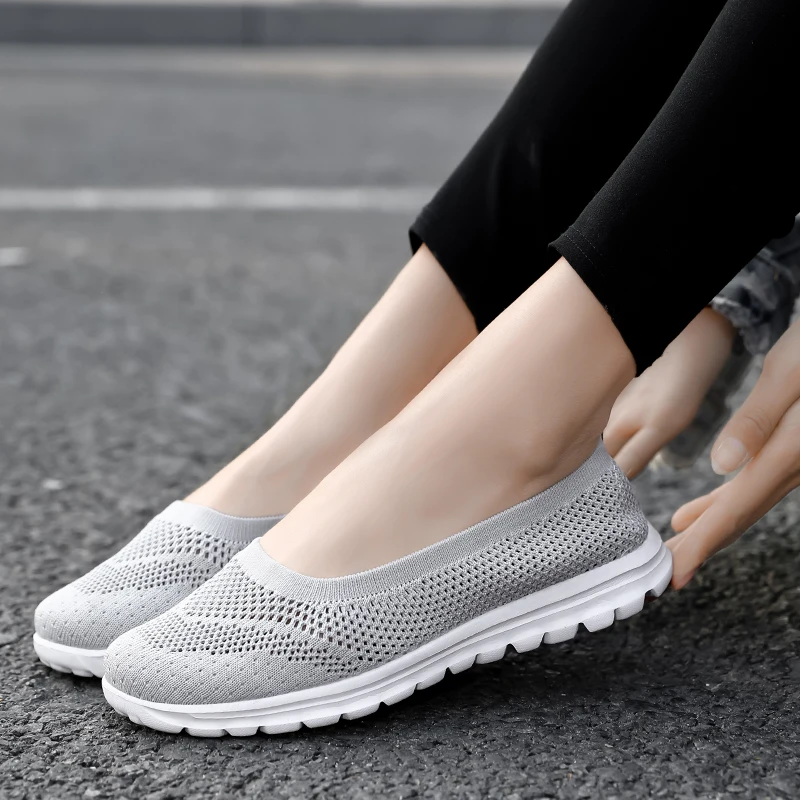 

Sneakers for Women 2025 Summer Mesh Sneakers Soft Sole Comfortable Cover Wearing Loafers Breathable Walking Casual Flat Shoes