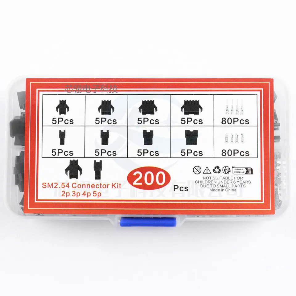 200PZS Conectores SM2.54mm Paso 2/3/4/5Pin JST SM Macho y Hembra Cabezal Enchufe Carcasa Pines Conectores Terminal de Engaste Adaptador 3
