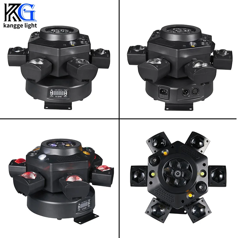 6-Arm LED Pattern Moving Head Light DMX512 Stage Effect Lights  DJ Disco Club Stage Lighting for Club Wedding Party Show