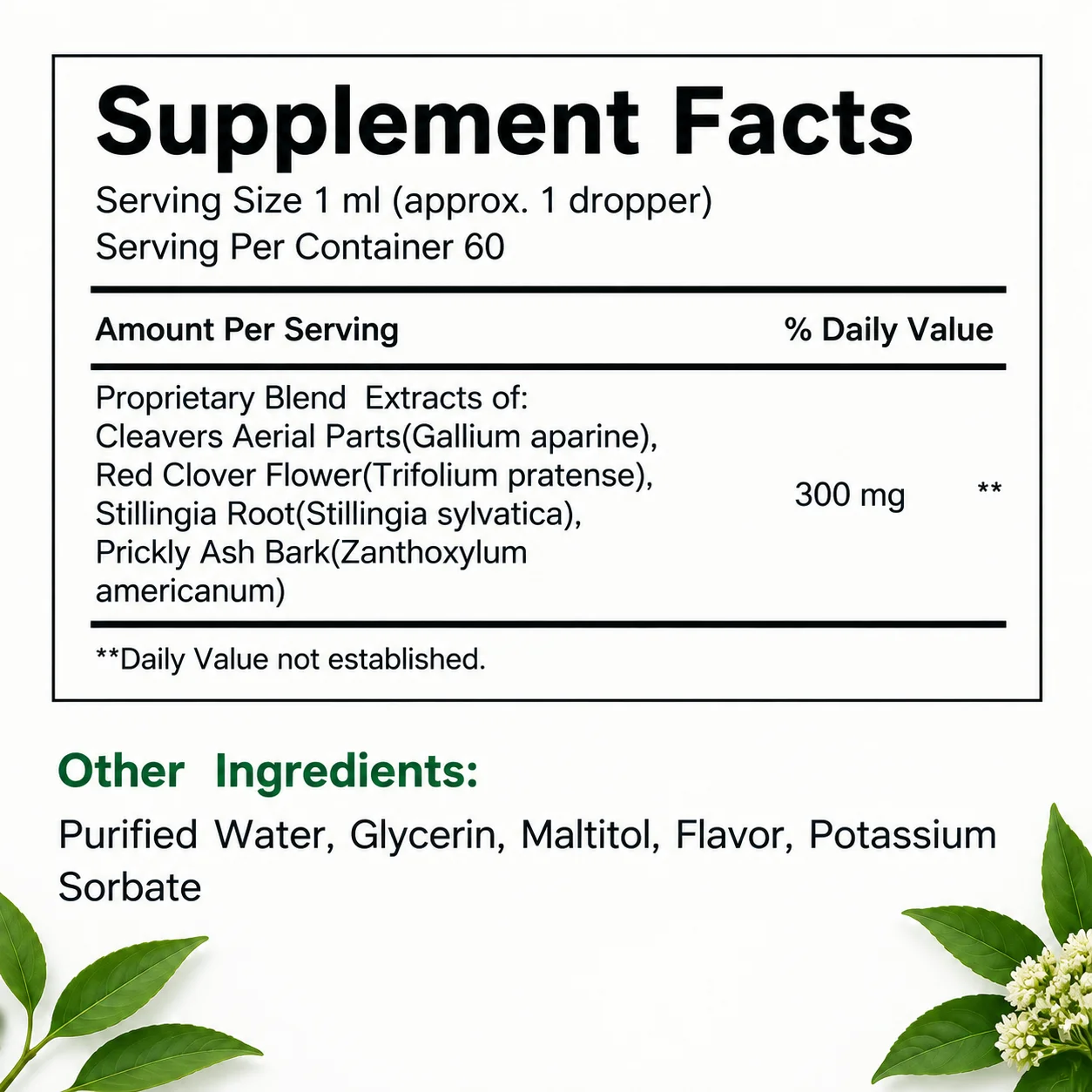 Lymphatic Drainage Morning De-puff Drops for Face, Heavy Legs, Edema Relief for Prolonged Sitting Alcohol-Free Traditional Herb