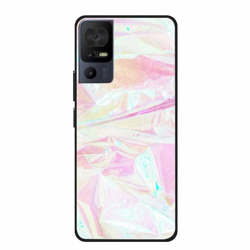 Case For TCL 40 SE Marble TPU Soft Silicone Back Cover For TCL40 SE 40SE Cases Cute Protective Mica Painted Colorful Bumper Capa