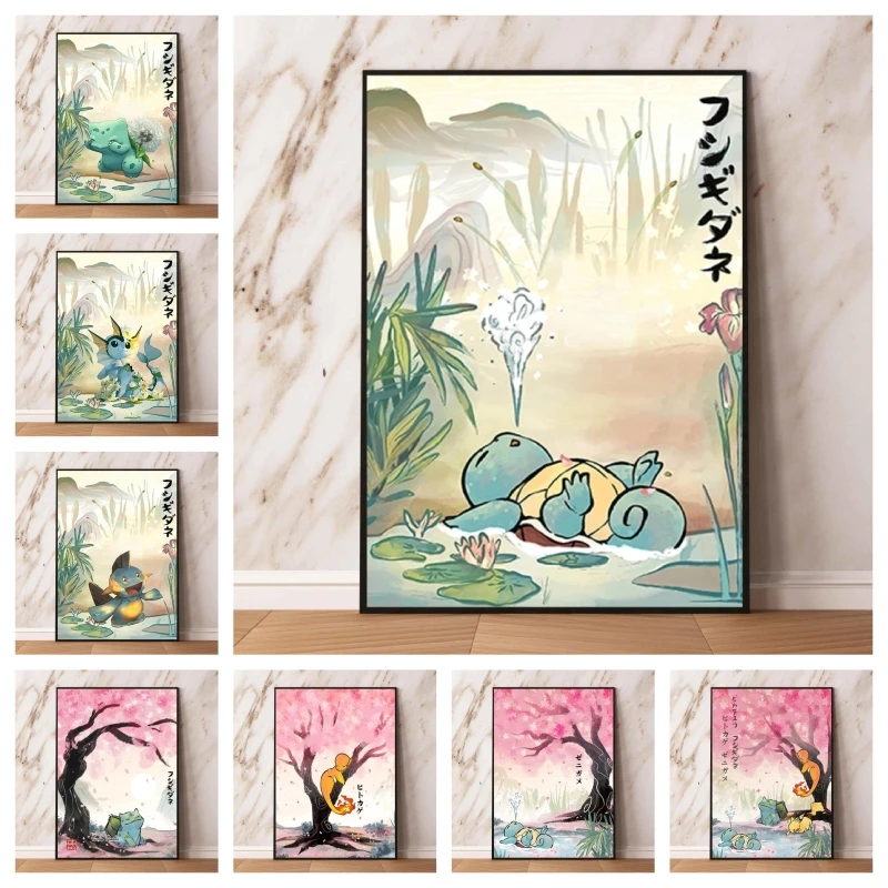 

Anime Pokemon Squirtle Canvas Artwork Decorative Painting Birthday Gift Picture Prints Wall Prints and Prints Modern Home