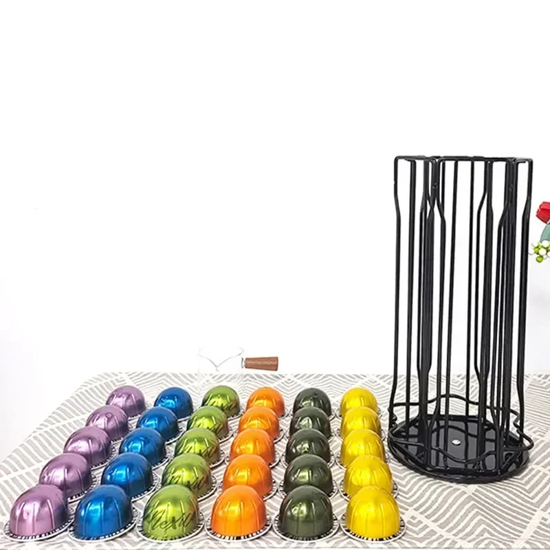 Vertuoline Rotatable Pod Stand 30 Storage Rack Vertuo Holder Shelves Coffee Capsule Pcs Tower Pods