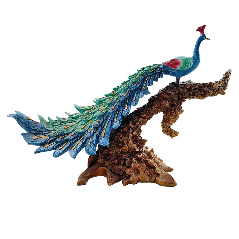 Manufacture multicolour brass doll art table top decoration handicraft custom design art metal crafts peacock ornaments