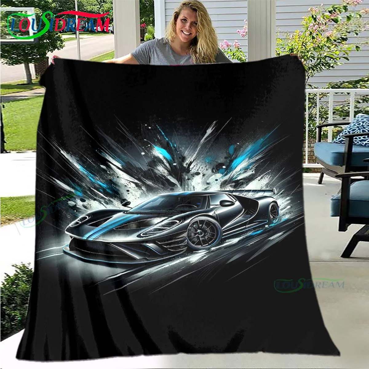 Cartoon N-Need for Speed Print Blanket,Flannel Throw Blanket for Bed Sofa Picnic Office Hiking Leisure Nap N-NFS Birthday Gift