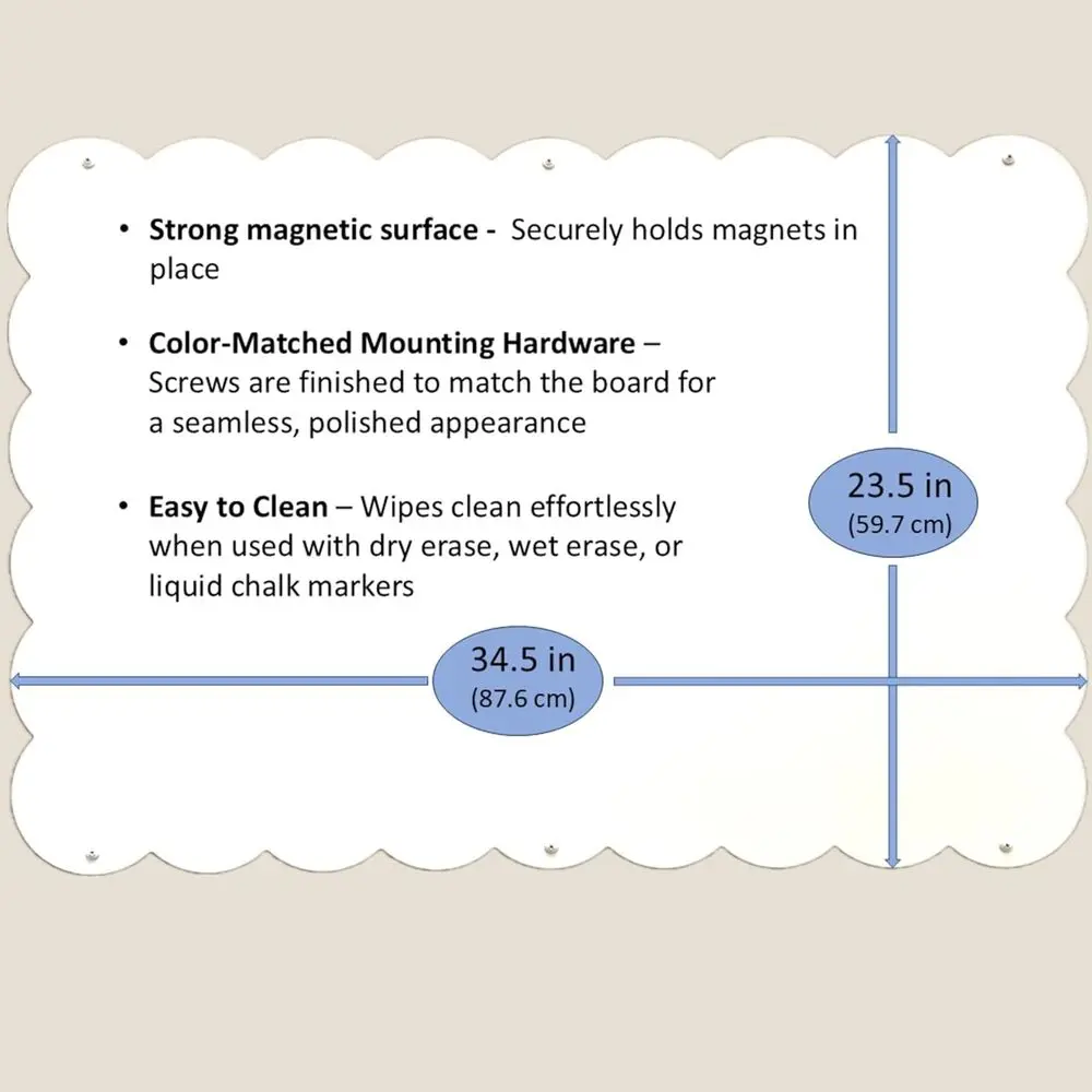 لوح مسح جاف مغناطيسي أبيض بدون إطار، 23.5 × 34.5، ديكور حائط، صنع في الولايات المتحدة الأمريكية #3