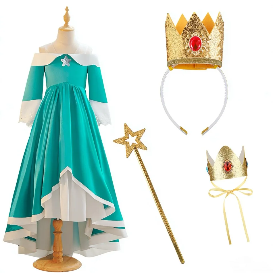 

Game Movie Elegant Girls Green Princess Dress Pageant Children Halloween Floor Length Cocktail Dresses Gorgeous Kids Cloth TAN06