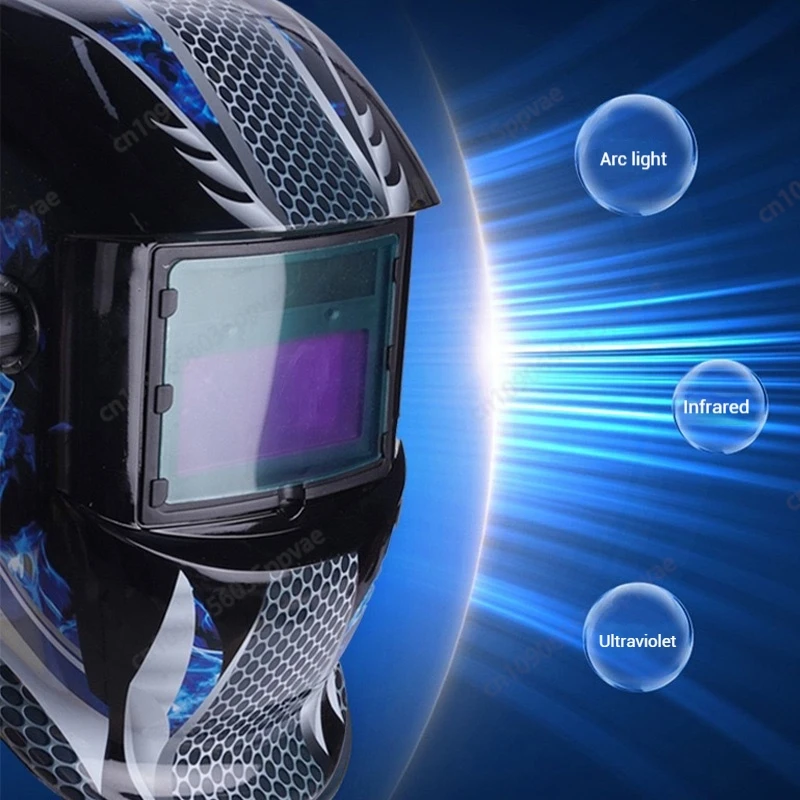 Solar Powered Auto Darkening Welding Helmet With UV IR Protection Adjustable Shade For TIG MIG ARC Welding Grinding Lightweight