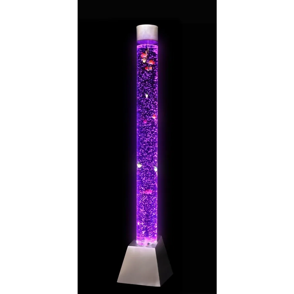 6 ft Sensory Bubble Tube - App and remote control - 7 fake fish - 8 LED colors - Solid base - Large Bubble light floor lamp