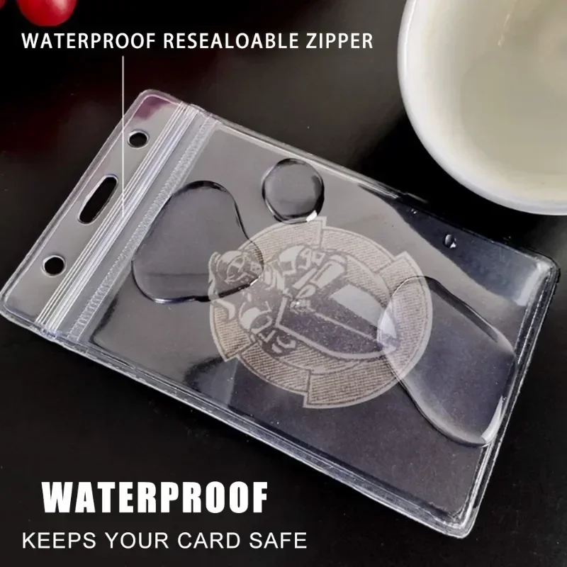 20/10Pcs Transparent Card Protector Case for ID Badge Credit Cards with Resealable Zip Office Supplies Waterproof Card Holder