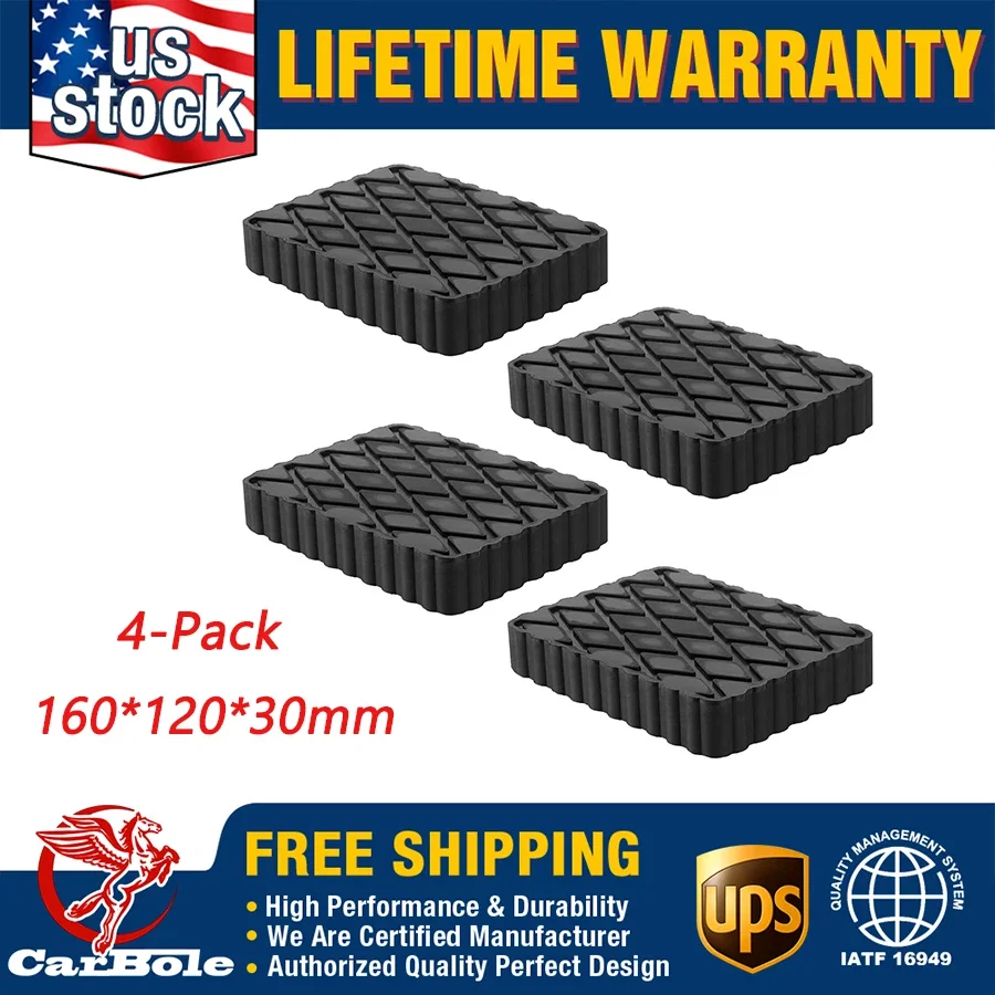 

160*120*30mm 3CM-Thick Heavy Duty Rubber Lift Block Pads Rubber Spacer 4-Pack