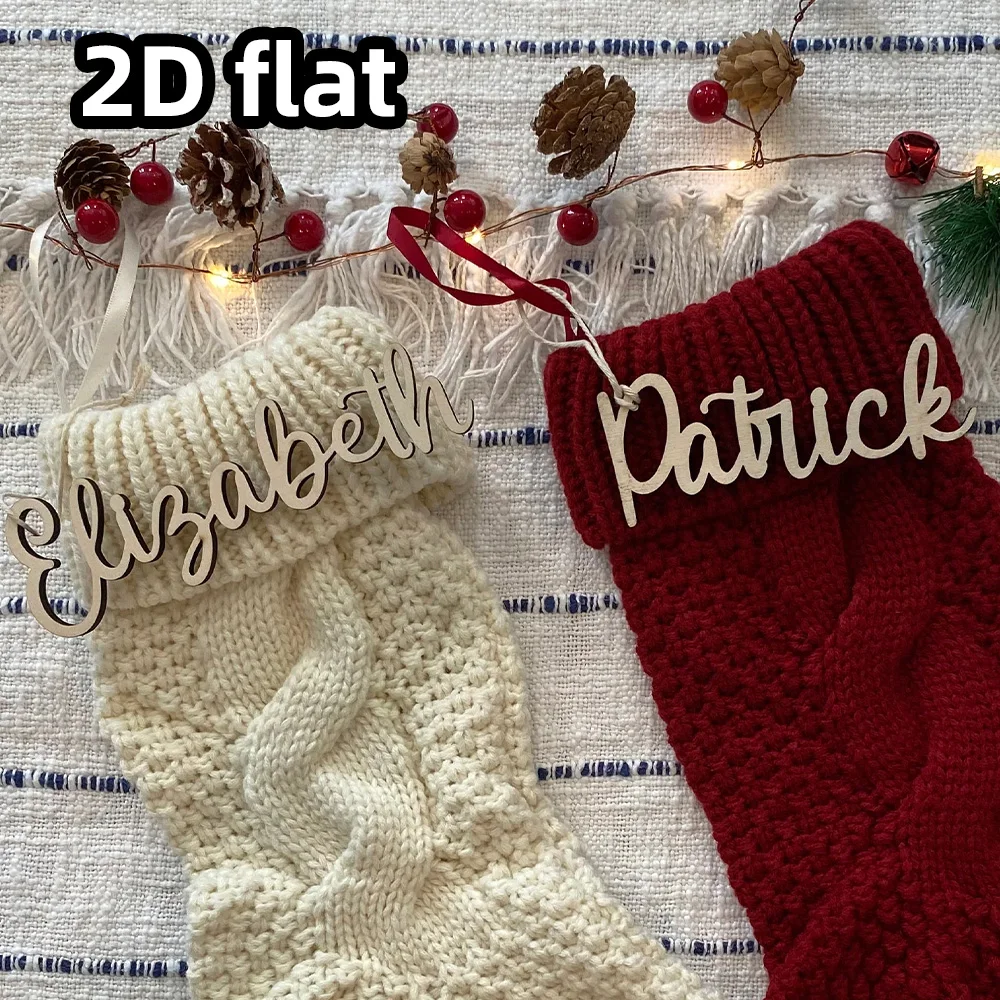Personalized Present Tag Name, Christmas stocking Name, Wooden laser cut name, Stocking Tags, Dinner Plate card Names,