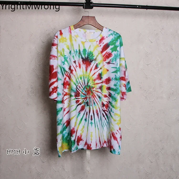 Tie Dye Gradient T-shirt Hippie Skateboard Harajuku Graphic T Shirt Streetwear Tee Hip Hop Fashion Oversized Punk Top Casual