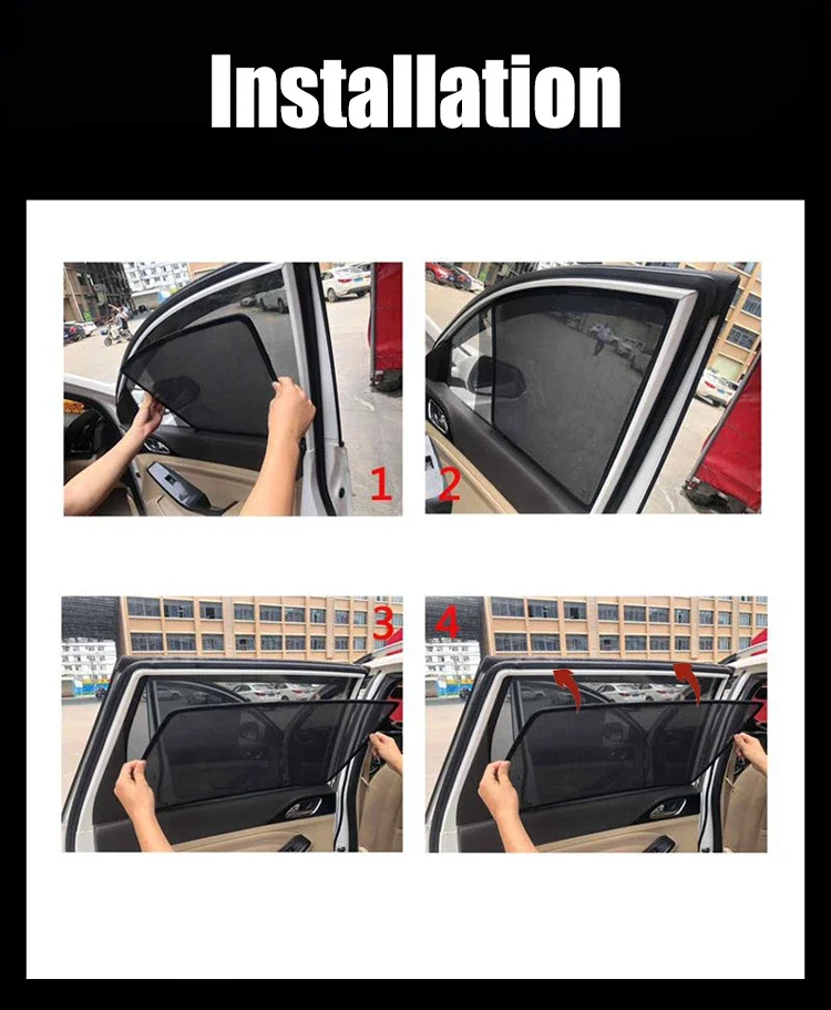Kundenspezifischer magnetischer Autofenster-Sonnenschutz für Volvo EX30 2023–2025, Vorhang, Netz, Frontscheibenrahmen, Vorhang 2024 – Detail 12