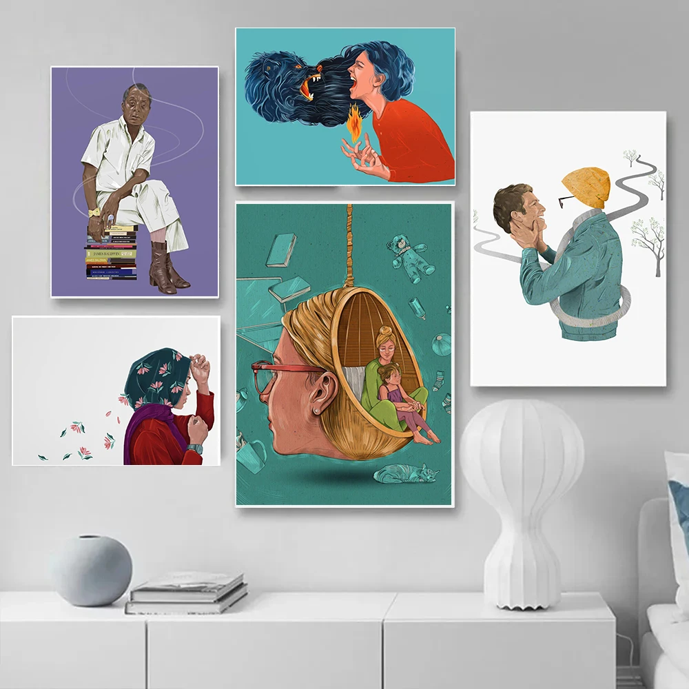 Surreal Self-Discovery Woman Clothes Pile Posters Motherhood Modern Prints Canvas Painting Wall Art Pictures Home Room Decor