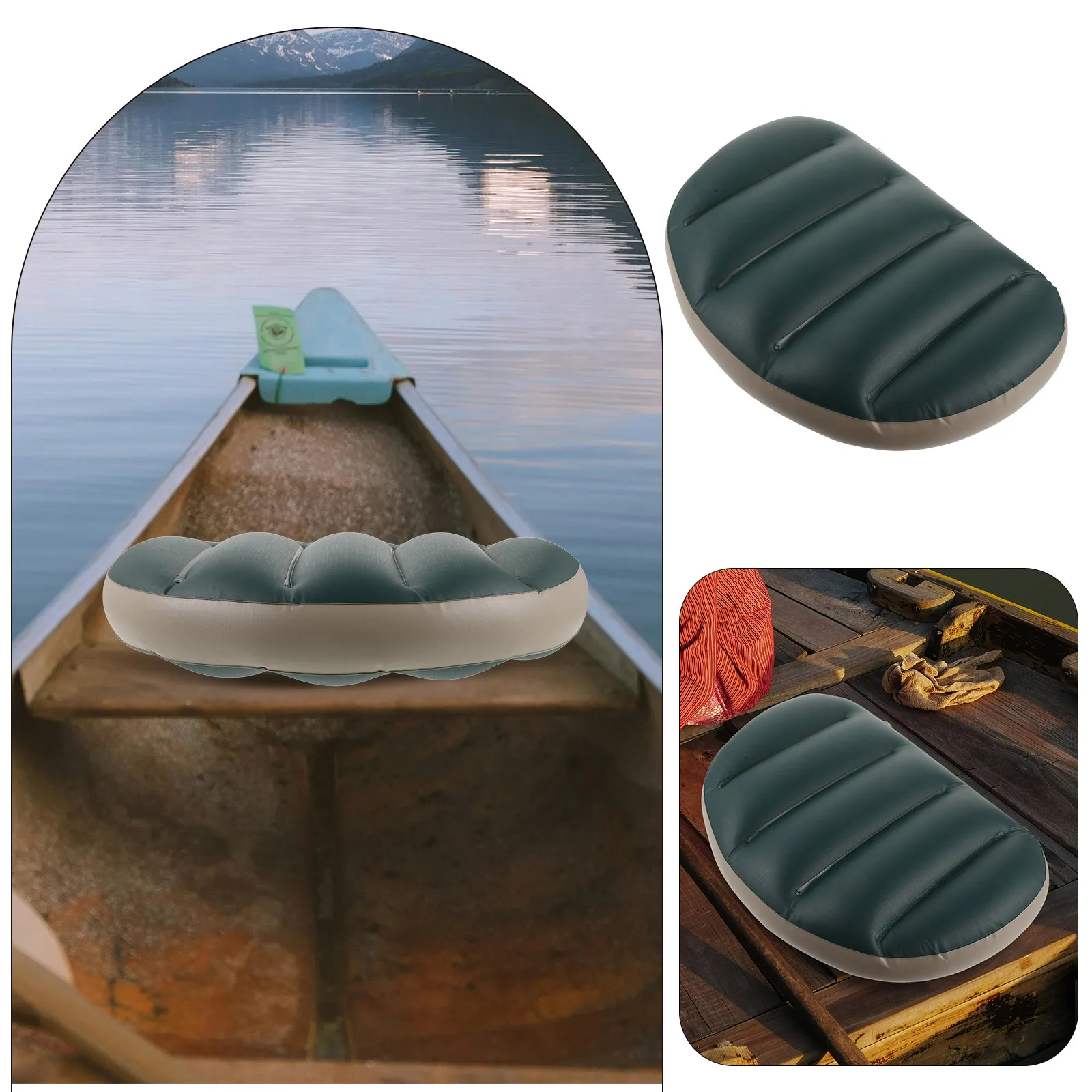 

Boat Inflatable Seat Cushion Universal for Travel Adults Comfortable PVC Material Ergonomic Design Easy Inflate Camping Kayak