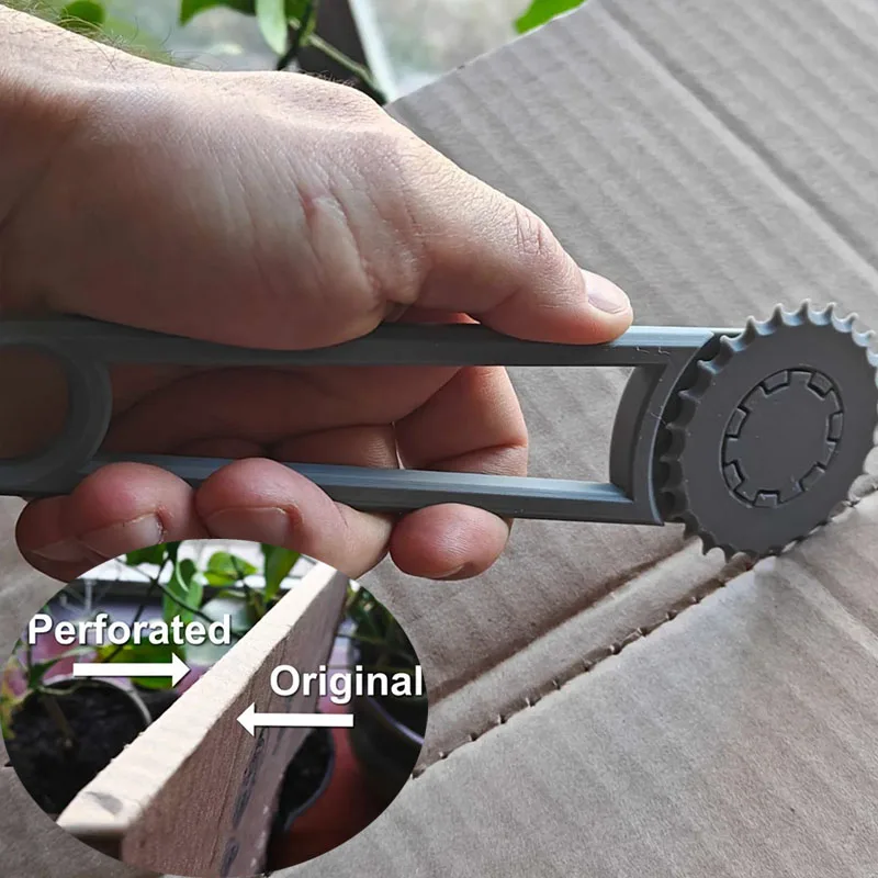 Adjustable Manual Handheld Paperboard Box Punch Tool Grey Steel Roller Hole Punch for DIY Crafts Card Modification