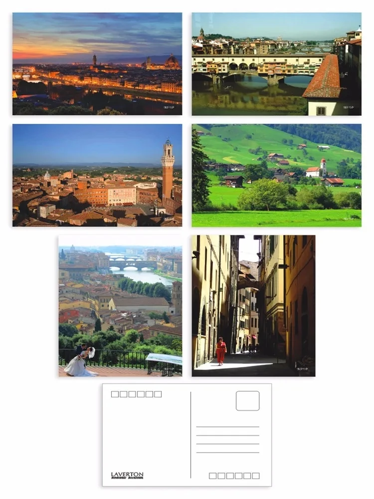 6 Blatt Reise Landschaft Serie Postkarten Geschenk Wunsch Gier dekorative Karten nehmen Sie eine Reise nach London Provence Paris Sydney Venedig – Detail 24