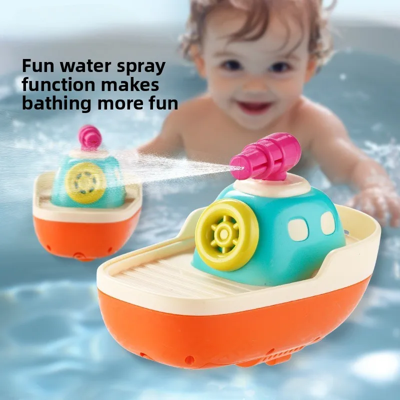لعبة لعب مائية للأطفال، قارب وقت الاستحمام، لعبة سبلاش على شكل قارب، أنماطين: كهربائية وريحية تجعل وقت الاستحمام ممتع لطفلك #1