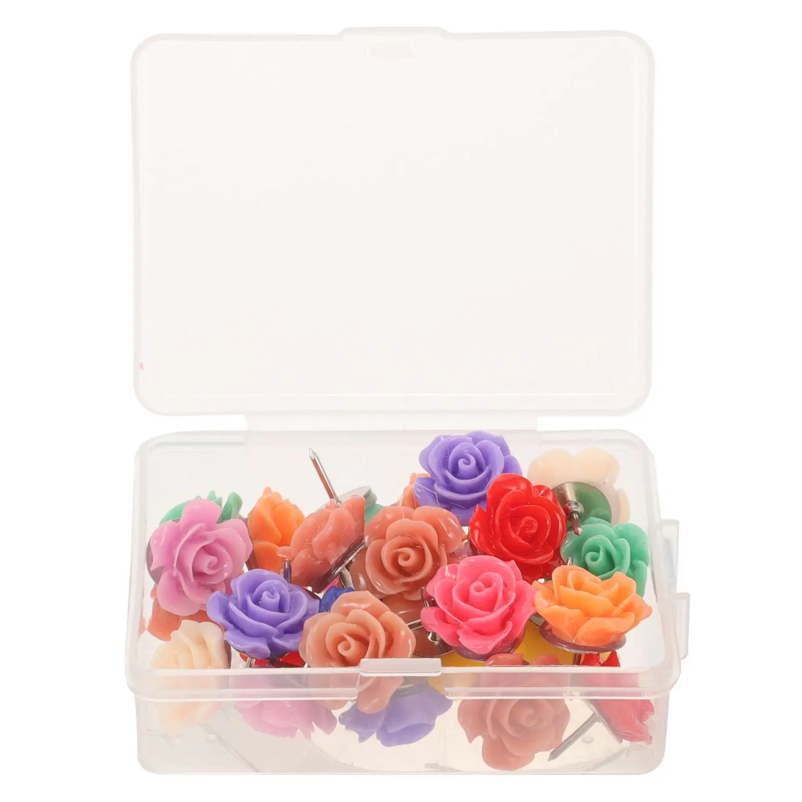 

30 Pcs Rose Pushpins Decorative Tacks Metal Pins for Bulletin Board Wall Map Poster Accessories Multi-function Thumb