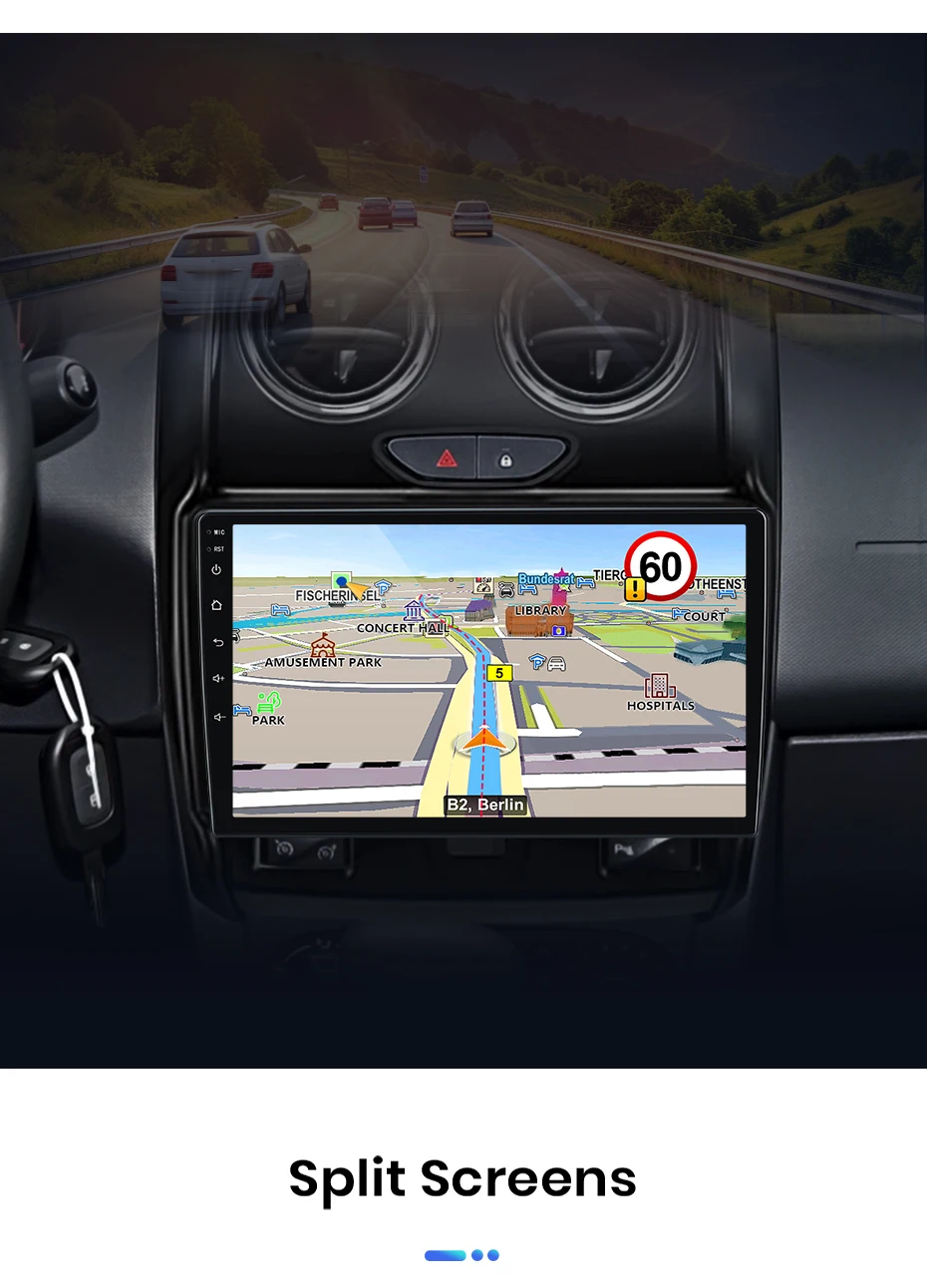Junsun Autoradio für Renault Duster D 2015-2020 und Lada Largus 2021 mit CarPlay, Android Auto, FM, RDS, DSP, BT, GPS-Navigation, Lenkradfernbedienung, HD IPS Touchscreen, Plug & Play Multimedia-Player, Freisprechfunktion, Original-Autostil-Haupteinheit – Detail 18