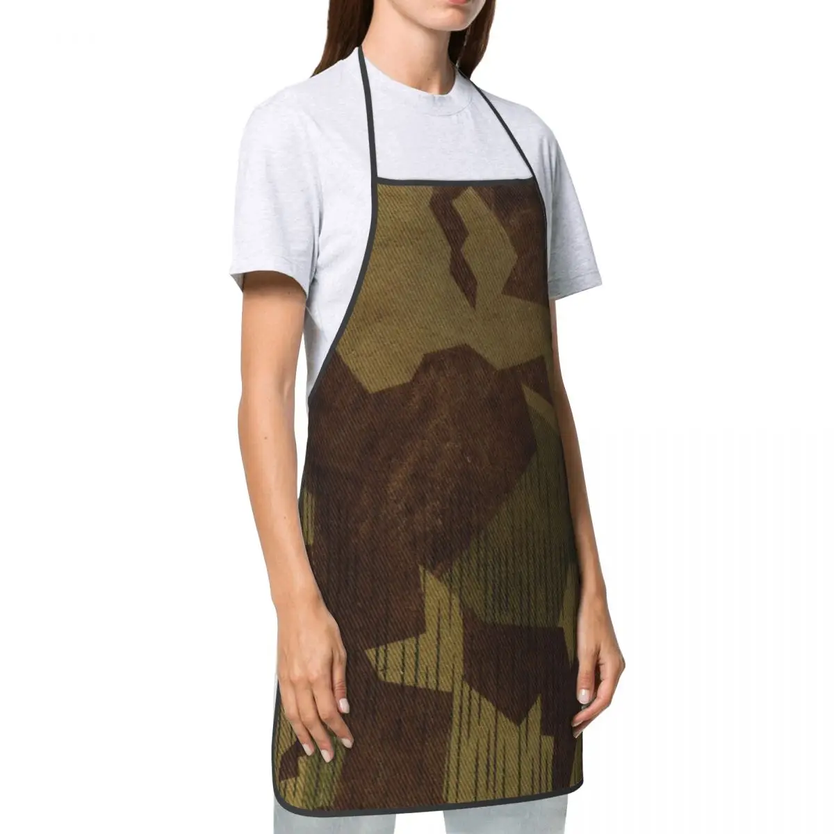 WW2 German Splittertarn Camo Kitchen Chef Cooking Baking Apron Men Women Military Army Camouflage Tablier Cuisine for Gardening